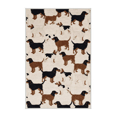 Washable Nederlandse Kooikerhondje Dogs Area Rug