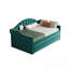 Lit de jour rembourré capitonné simple avec couchette et ports de charge USB et Type-C-520805230