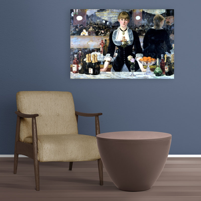 Bar At The Folies Bergeres Classic Contemporary Wall Art Print by Edouard Manet - Wrapped Canvas Print, 60.96cm H x 91.44cm W