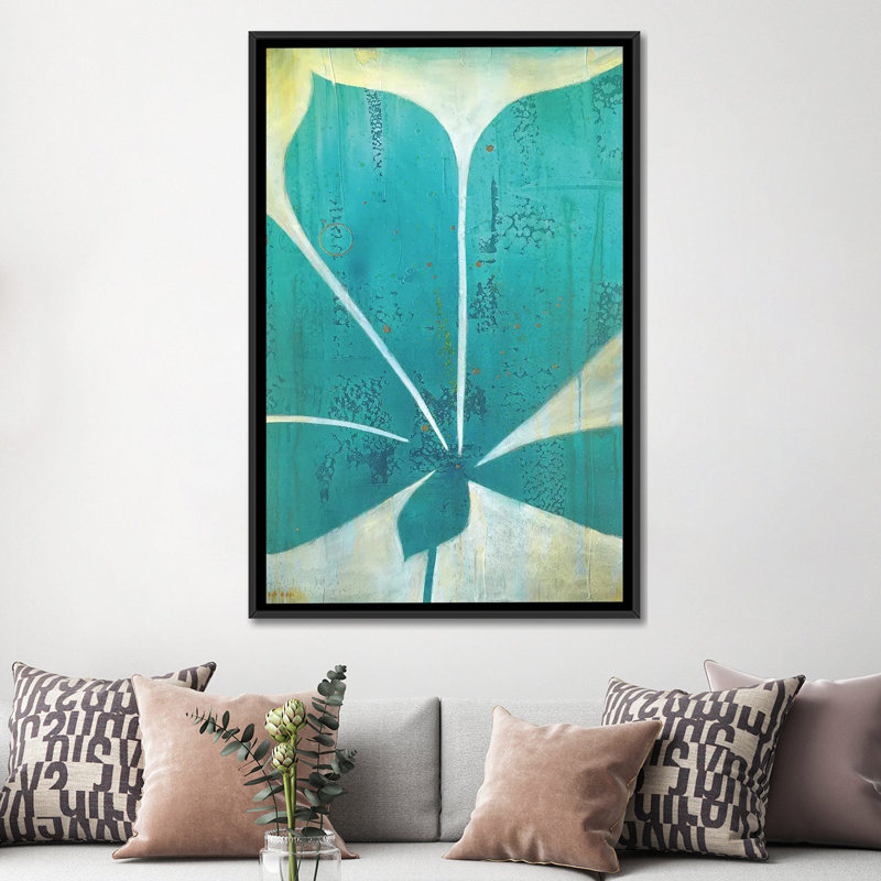 « foliation ii », reproduction d’impression sur toile tendue, H 48 po x l 32 po x P 1,5 po, Toile encadrée noire