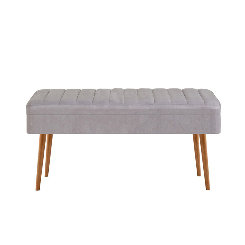 Modern Scandinavian Bench, Atlantic Pine & Grey, 43.3 x 18.1 x 18.1 inches | 100% Melamine Coated Particle Board, Thickness: 0.7 inches | Sturdy PVC Legs, Stylish & Functional for Home Decor & Entryway Solutions