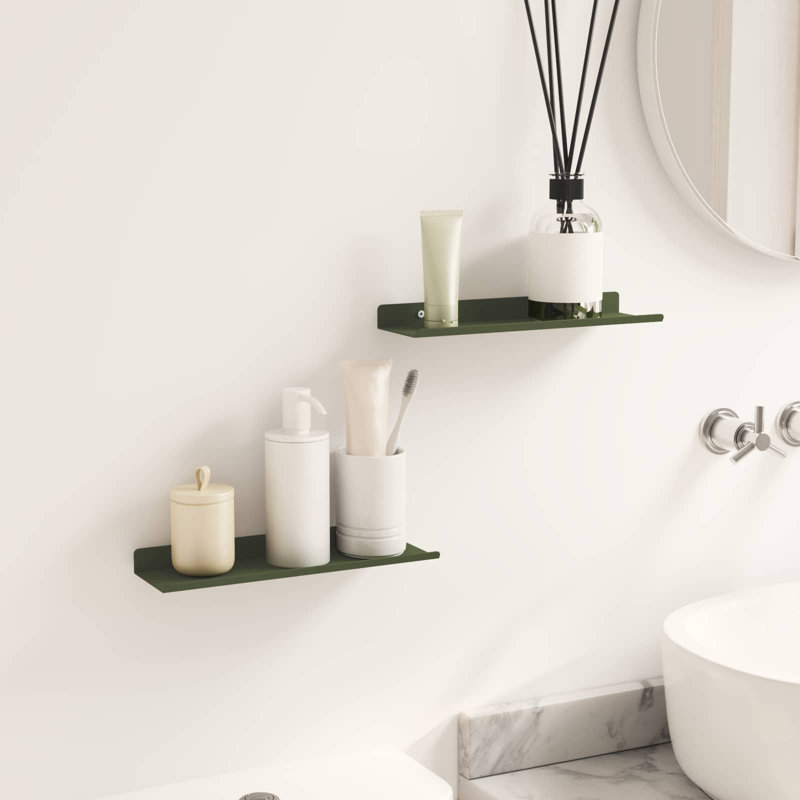 Steel Floating Shelf, Olive Green