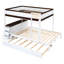 Lit simple superposé simple avec finition blanche et noyer, rangement et douilles de bureau, bureau, blanc / noyer