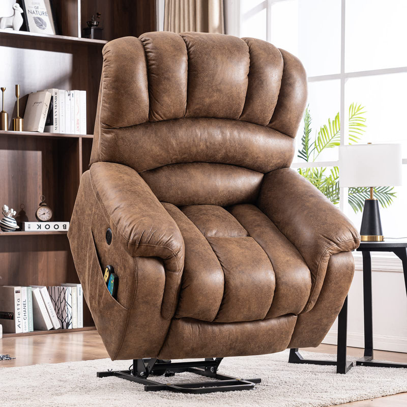 Fauteuil inclinable électrique Meetwarm, Microsuède brun