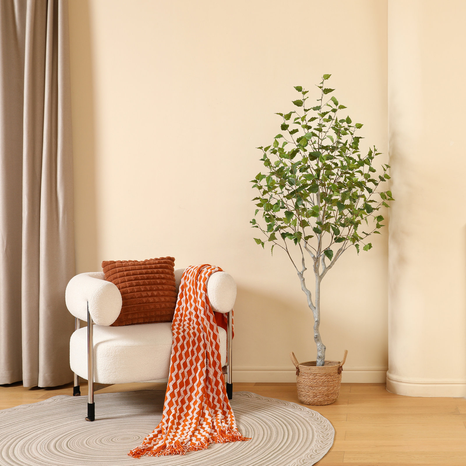 Adcock Birch Tree in Pot, 72" H x 24" W x 24" D
