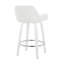 Tabouret de comptoir à hauteur fixe avec pivot en bois et similicuir avec repose-pieds rond chromé - ensemble de 2-782889633