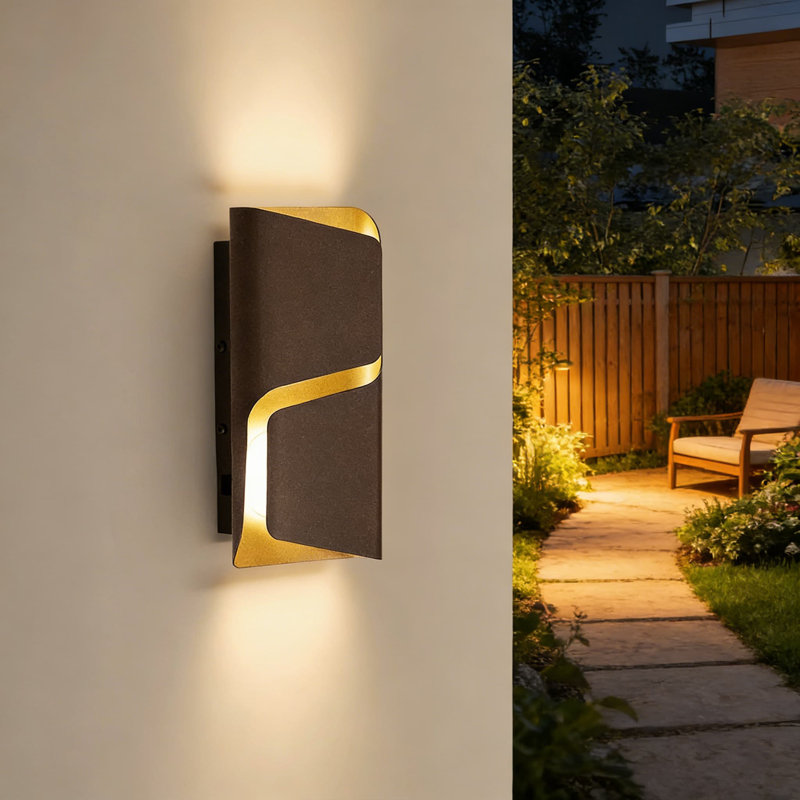 Applique murale d'extérieur à DEL, ensemble de 2 lumières murales modernes avec 3CCT sélectionnables et 10 à 100% à intensité variable, étanche IP44 pour la terrasse, l'entrée, le garage, le porche et le couloir