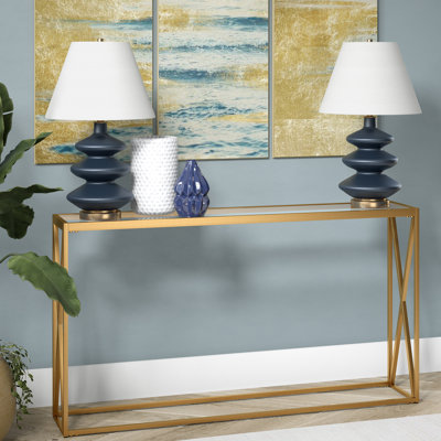 Arlo Unfinished Glass Top Console Table