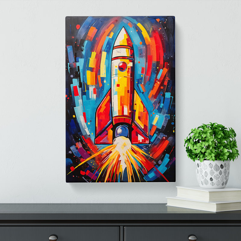 Rocket Abstract No.2 - Wrapped Canvas, 50cm H x 35cm W x 3cm D