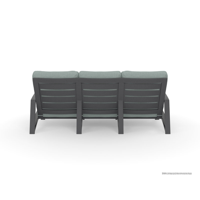 Arc Outdoor 3 - Seat Patio Sofa, Sensory Granite, Graphite