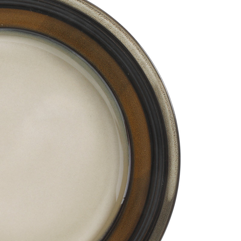 Everston Brown and Cream Ceramic 12-Piece Dinnerware Set