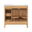 Meuble-lavabo en bois 36 po avec structure en bois massif, 2 portes à fermeture douce, 3 tiroirs à fermeture douce, tablette réglable-285645406