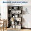 Étagère haute moderne à 6 niveaux – Bibliothèque industrielle en métal avec 15 étagères ouvertes – Meuble de rangement autoportant pour salon, chambre, bureau, cuisine