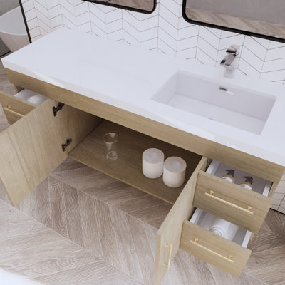 59.06'' Single Bathroom Vanity with Acrylic Top