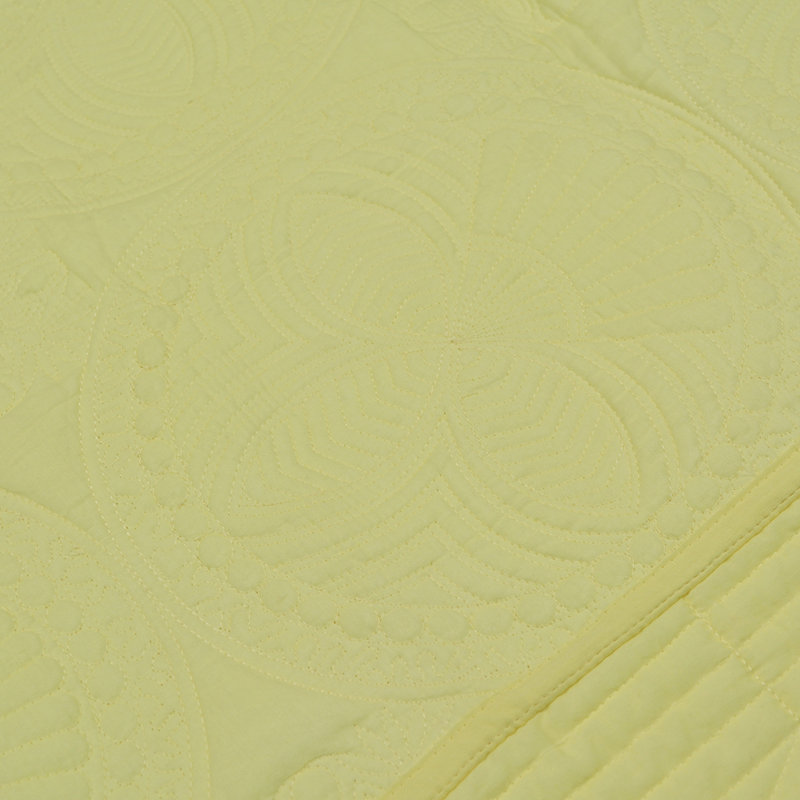Couvertures et courtepointes brodées 100% coton, Jaune