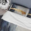 Waves Of Joy Minimal Nova Blue And Gold I - Abstract Duvet Cover Set - Microfiber Polyester-110398059