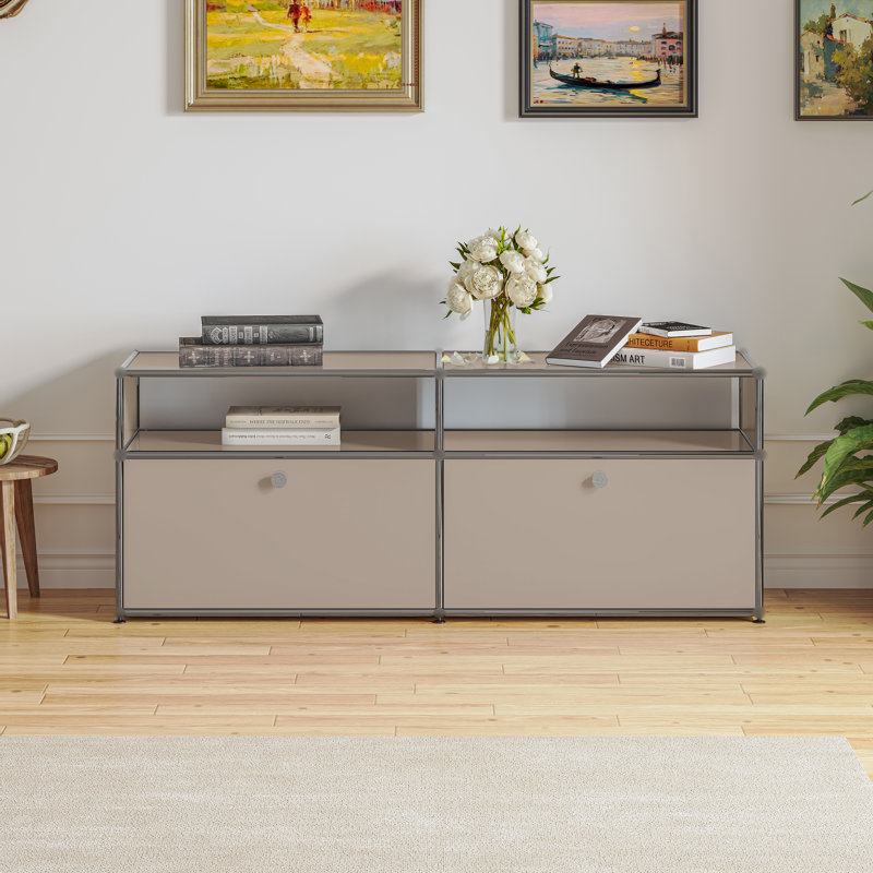 Rangement avec table de chevet et tiroir, Marron clair