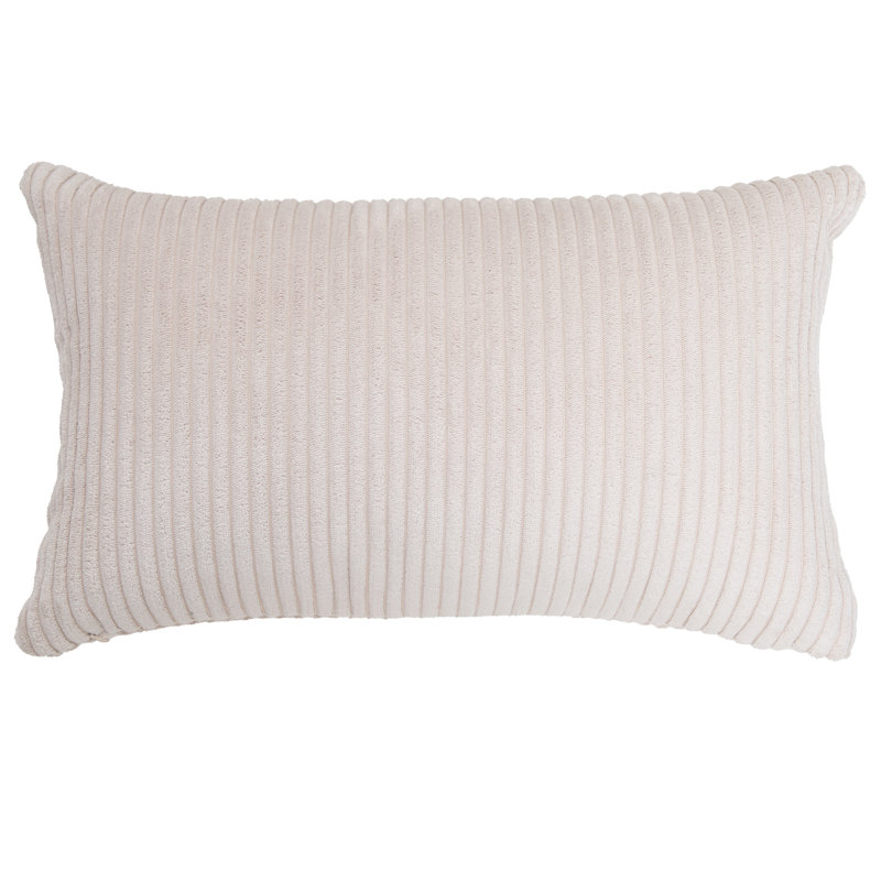 Ensemble de 2 coussins en velours côtelé Shara, Beige, H 12 po x l 20 po