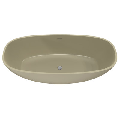 Baignoire autoportante 66,9 * 29,5 * 21,7 pouces avec surface solide, finition mate, forme ovale, bonde centrale, baignoire de trempage 66,9 pi