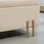 Banc de rangement avec repose-pieds, banc de chambre rabattable, 18,5 gallons, beige