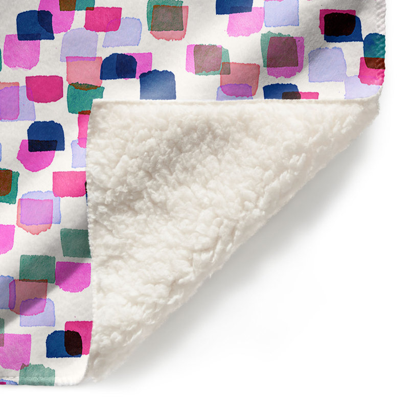 Couverture sherpa douce "rétro mod points ii, l 68 po x L 80 po