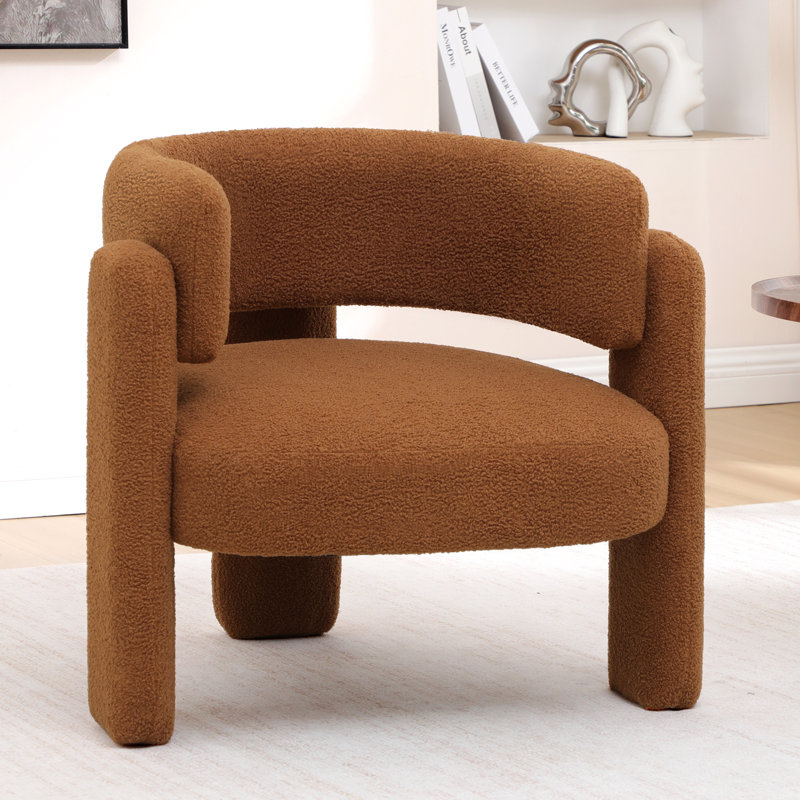 Fauteuil d'appoint demi-tonneau 31,5 po, Brun