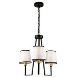Lustre 3 lumières Khatijah noir et doré