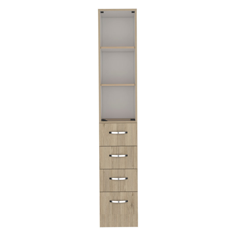 Armoire à linge Epic, salle de bain, pin clair / blanc