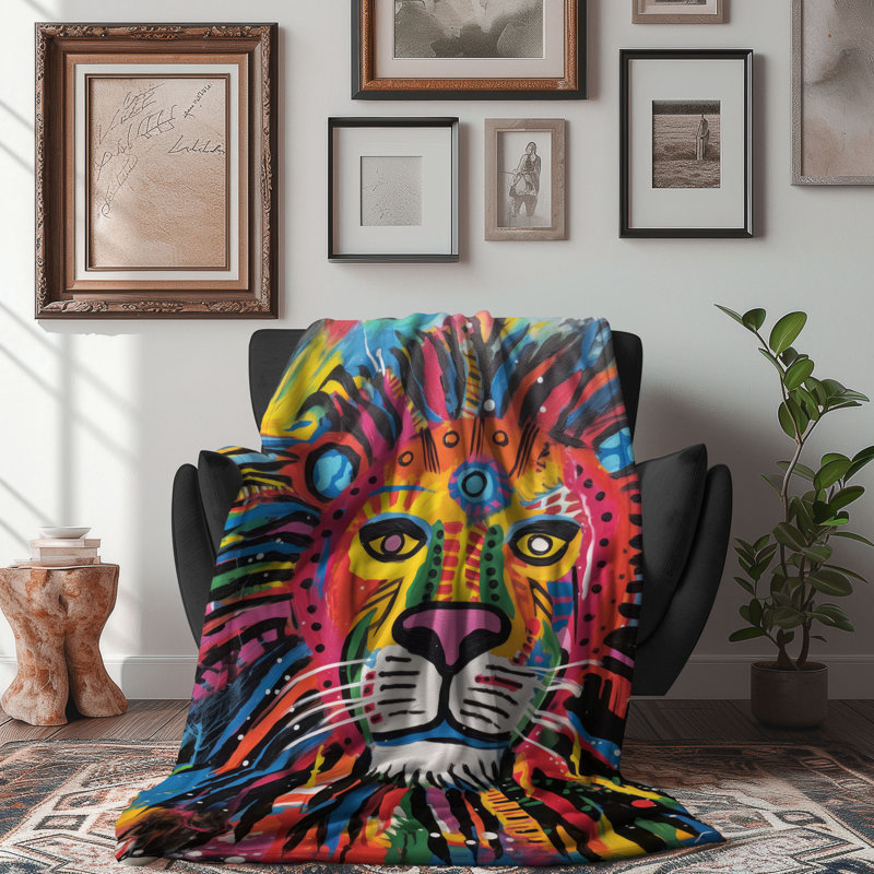 Huile pour animaux - couverture sherpa de qualité supérieure 1 pièce, Grand lit