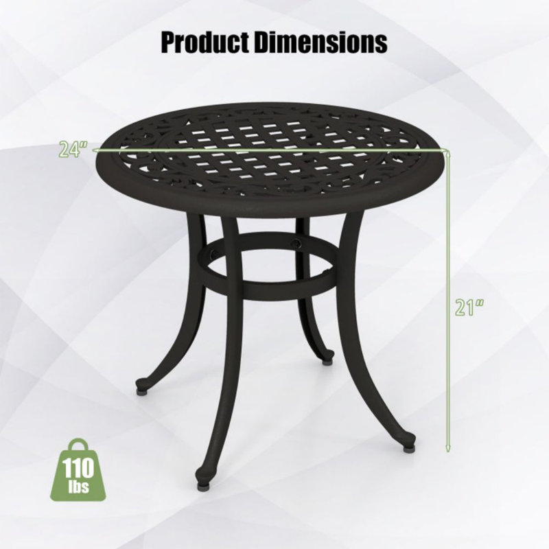 Table d'appoint extérieure 24 po Deilany