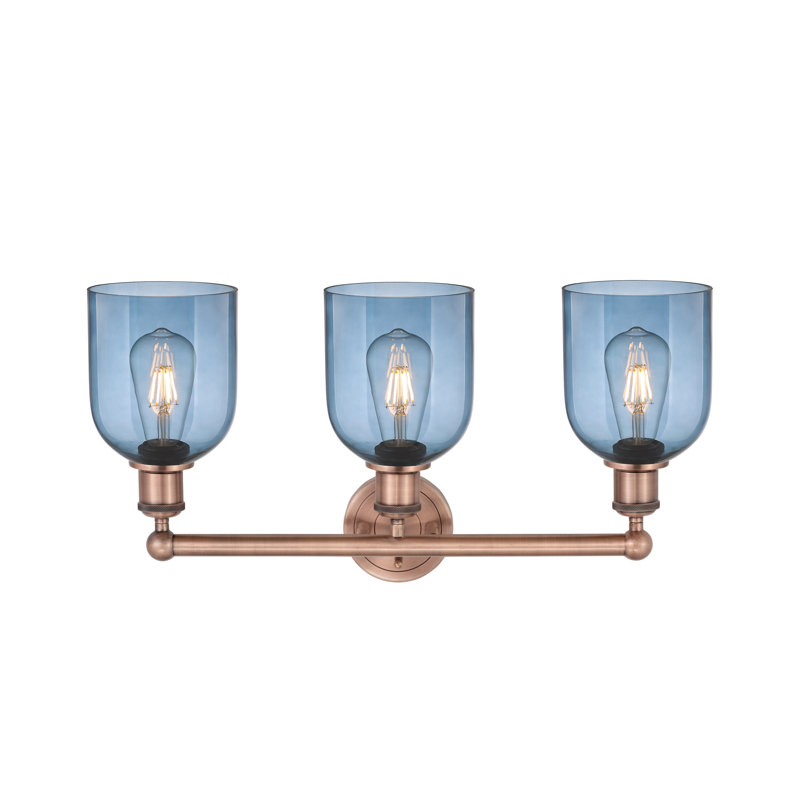 Allysson 3 - Light Dimmable Vanity Light, Princess Blue, Antique Copper