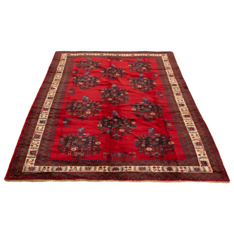 Tapis décoratif en laine noué à la main de conception unique 6 pi 11 po x 9 pi 6 po Catarino New Age