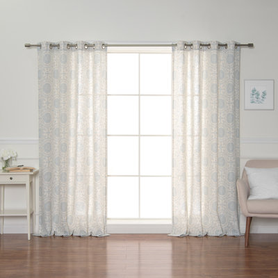 Hebron Semi Sheer Curtain Panel Pair