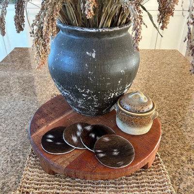 Real Axis Deer Hide Hand-Made Coasters (set of 4)