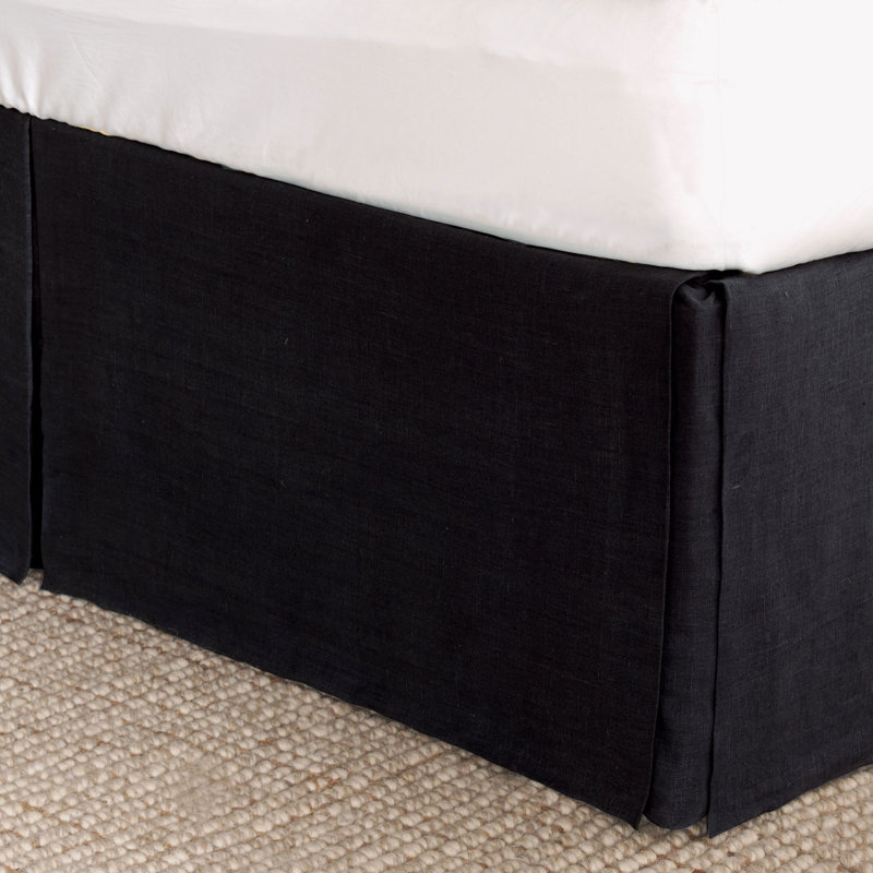 Jupe de lit 100% lin Resort 16 po, Grand, Noir