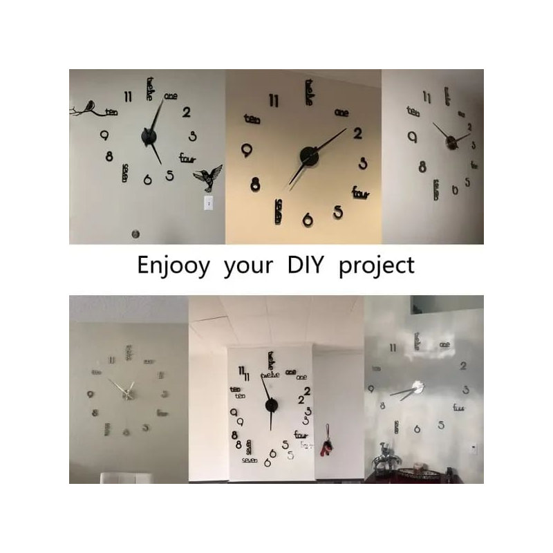 «Horloge murale Jumbo Minimalist - Horloge à quartz sans cadre pour la décoration intérieure»