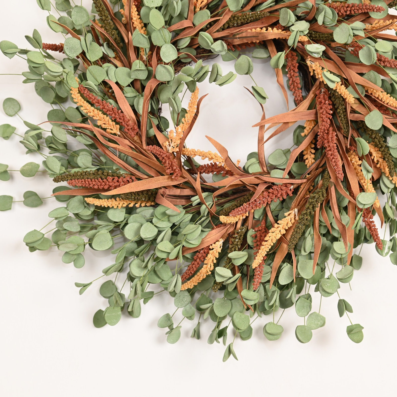 24" Handcrafted Eucalyptus Thanksgiving Wreath