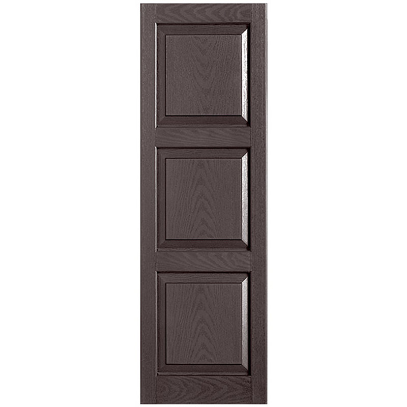 Paire de volets sur mesure en vinyle, Chocolat, 15 po, 63 po
