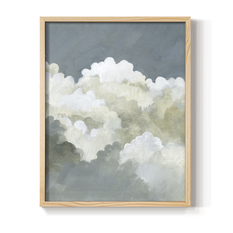 «Big Clouds II», reproduction encadrée - bois massif, H 11 po x l 9 po