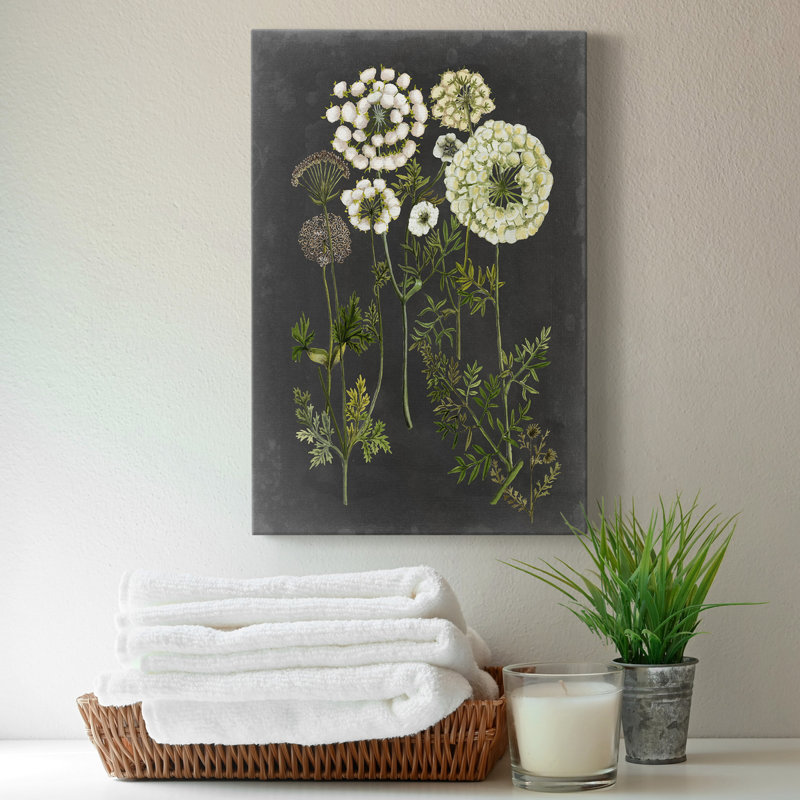 Ex-libris floral II - peinture sur toile tendue, H 27 po x l 18 po x P 1 po