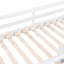 Lit mezzanine simple avec échelle, tablettes et bureau, blanc