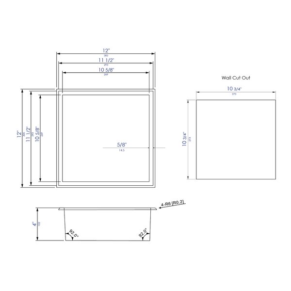 Alfi Brand Square Stainless Steel Single Shower Niche & Reviews 