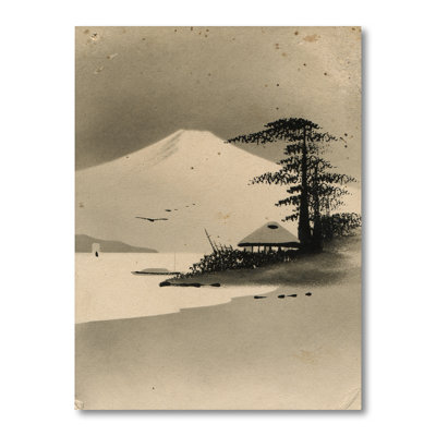 «Winter Landscape with Fuji Mountain», impression sur toile