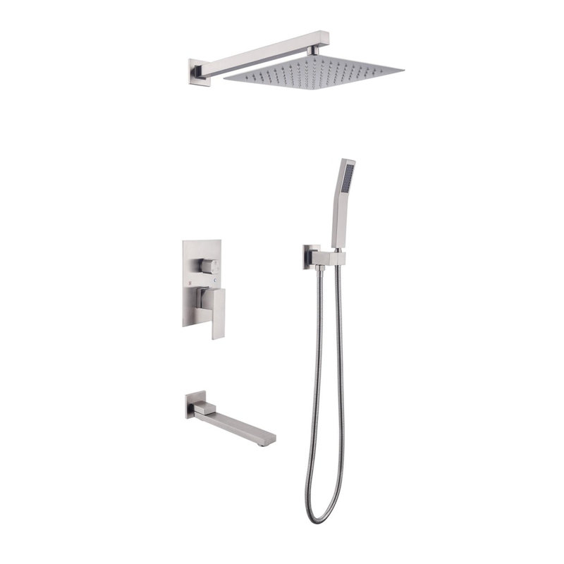 Pomme de douche à pluie 10 po, Nickel brossé