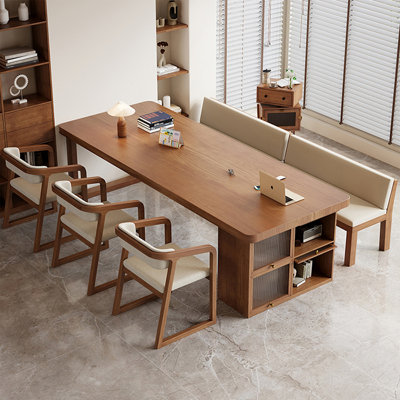 Walnut Rectangular Solid Wood Executive desk