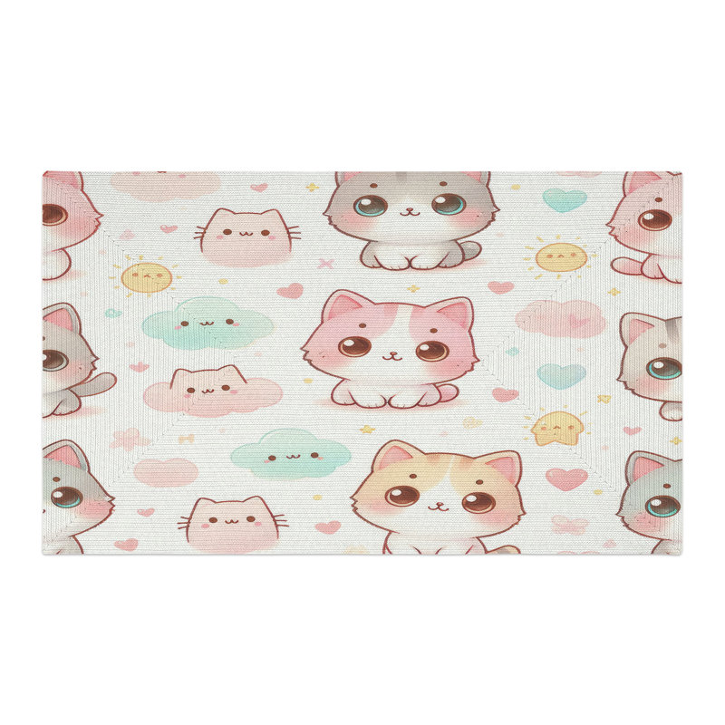 Tapis tressé Playful Kitties, Rectangulaire 3 pi x 5 pi