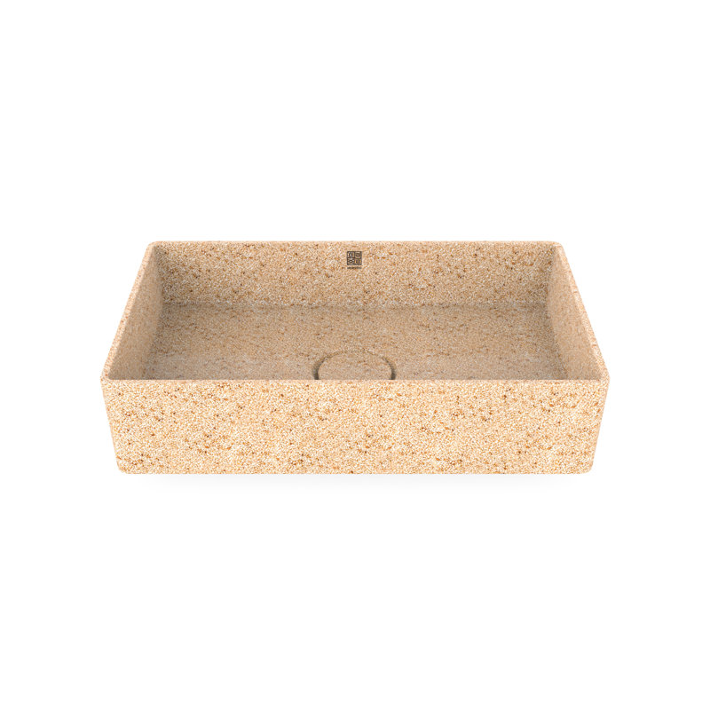 Woodio Cube60 15.75'' Wood Rectangular Bathroom Sink, Light Natural