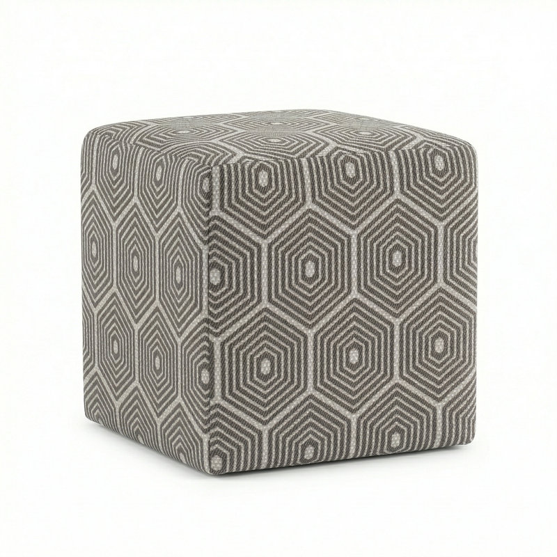 Berlin Gardens Lilly Hive 16" Square Pouf, Dark Taupe