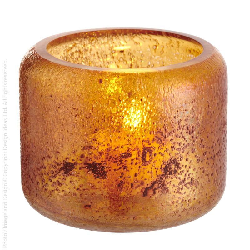 2.75'' H Glass Tabletop Votive Holder, Orange