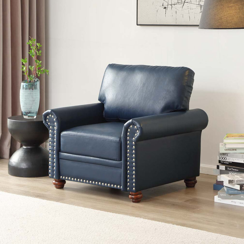 Fauteuil d'appoint en similicuir, Marine